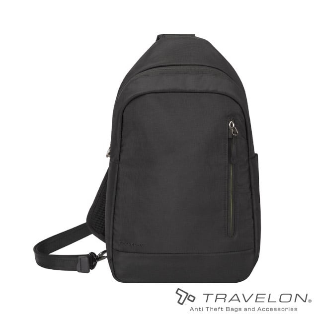 【Travelon】URBAN 防盜城市肩背包.旅遊肩背包.隨身包/防割斷鋼絲肩帶.RFID護照包/TL-43499 黑✿30E010